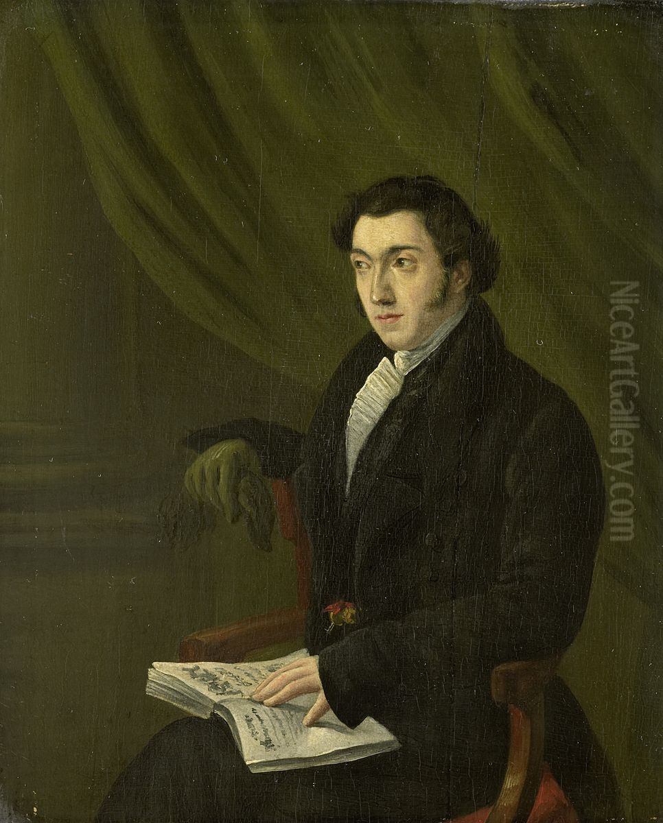 Johannes Petrus Schouberg (1798-1863). Stempelsnijder aan 's Rijks Munt te Utrecht Oil Painting by Abraham Hendrik Winter