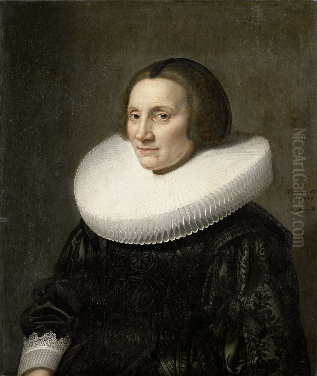 Portret van Caecilia van Beresteyn (1589-1661) Oil Painting by Michiel Jansz. van Mierevelt