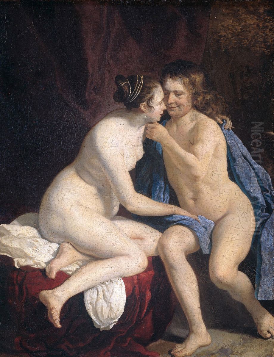 Lovers Oil Painting by Jacob van Loo