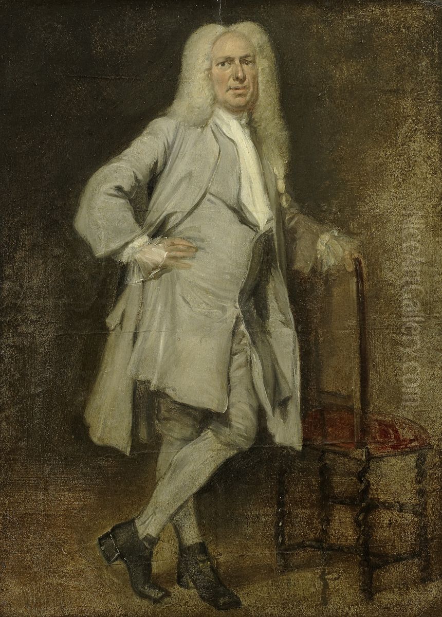 Jan Lepeltak. Houtkoper te Amsterdam, regent van het Aalmoezeniersweeshuis Oil Painting by Cornelis Troost