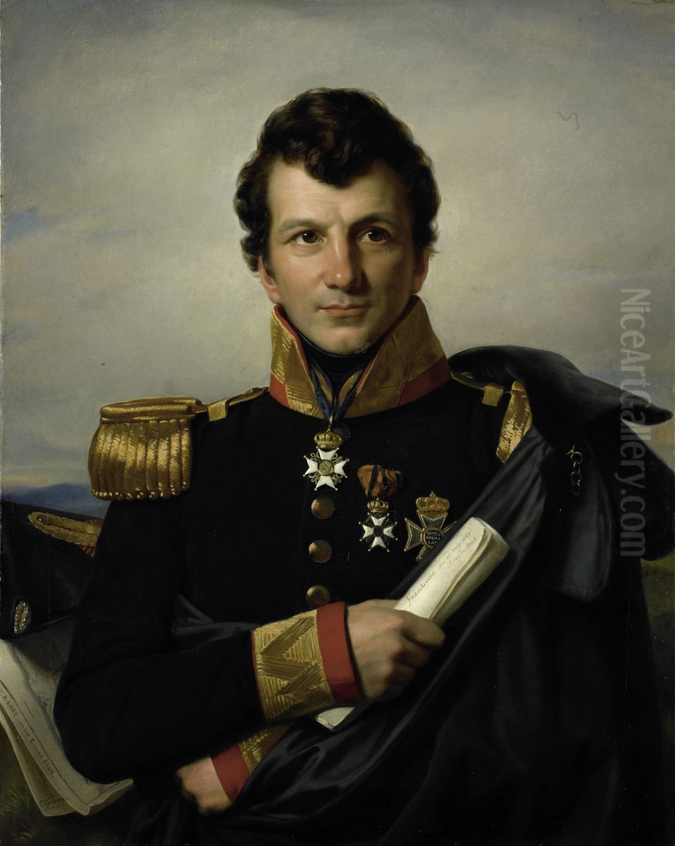 Graaf Johannes van den Bosch (1780-1844). Gouverneur-generaal van Nederlands-Indie, minister van kolonien Oil Painting by Cornelis Kruseman