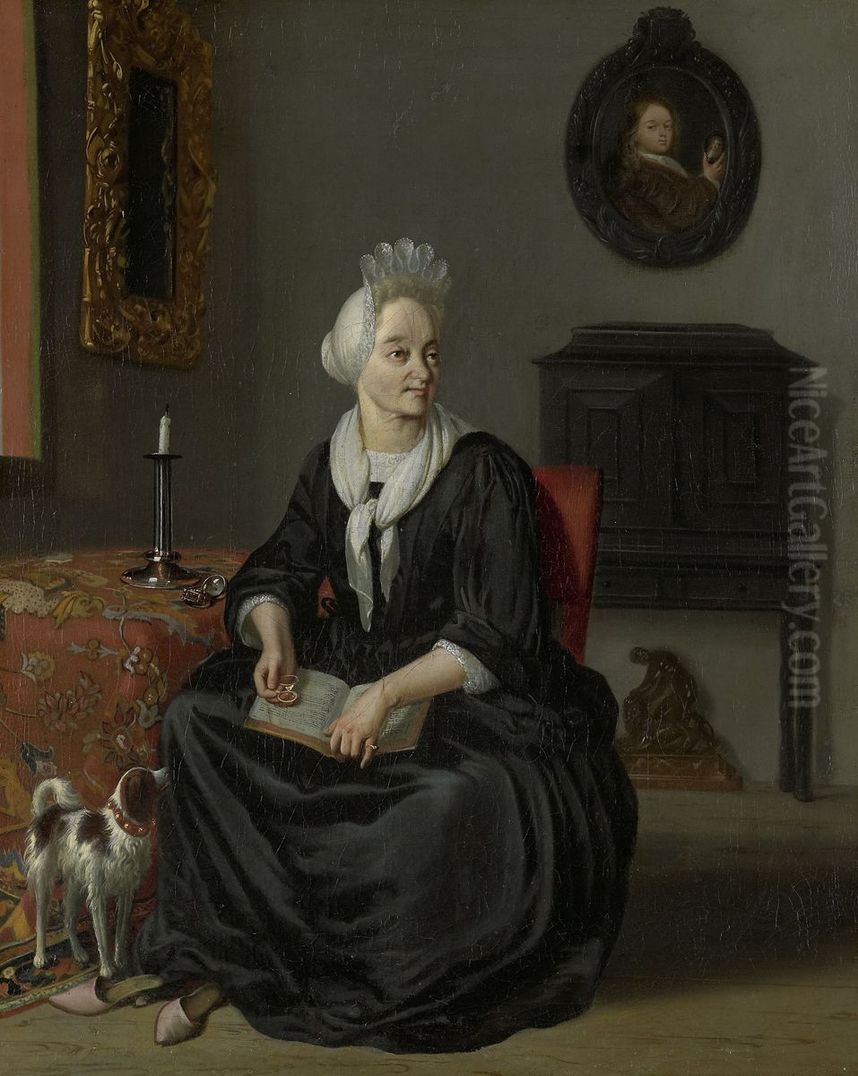 Portrait of Anna de Hooghe (1645-1717) Oil Painting by Ludolf Bakhuizen