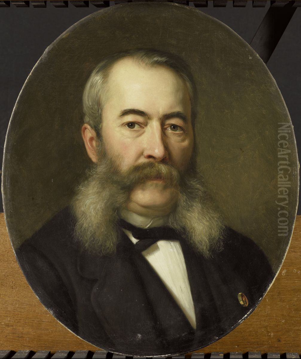 Herman Frederik ten Kate. Schilder (1822-91) Oil Painting by Johan Heinrich Neuman