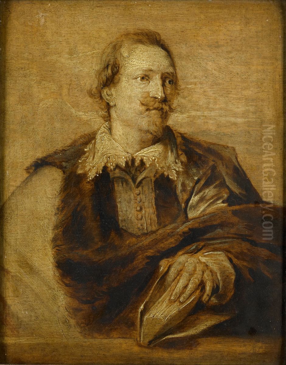 Portrait of Jan Caspar Gevaerts (1593-1666), jurist, historian, philosopher   and  poet Oil Painting by Sir Anthony Van Dyck