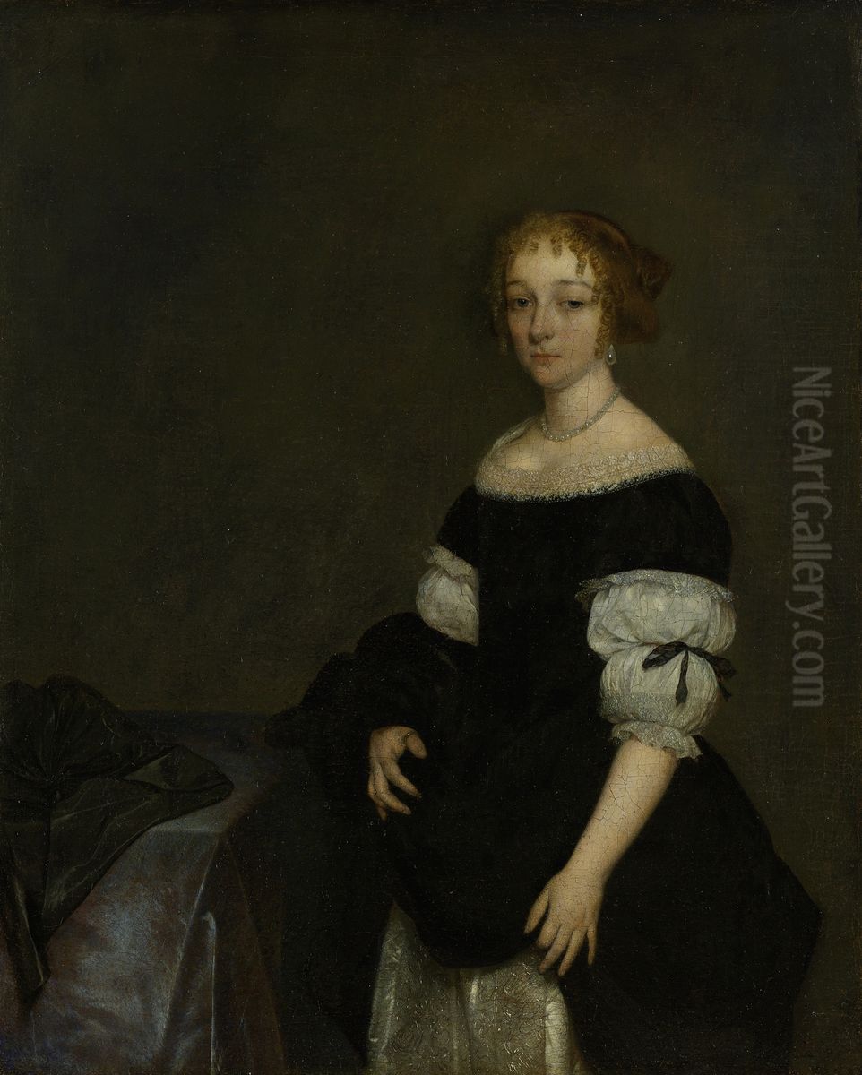 Portrait of Aletta Pancras (1649-1707) Oil Painting by Gerard Ter Borch