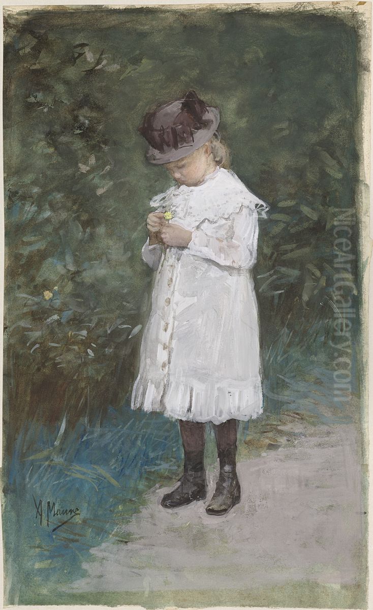 Elisabeth Mauve (geb 1875), dochtertje van de kunstenaar Oil Painting by Anton Mauve