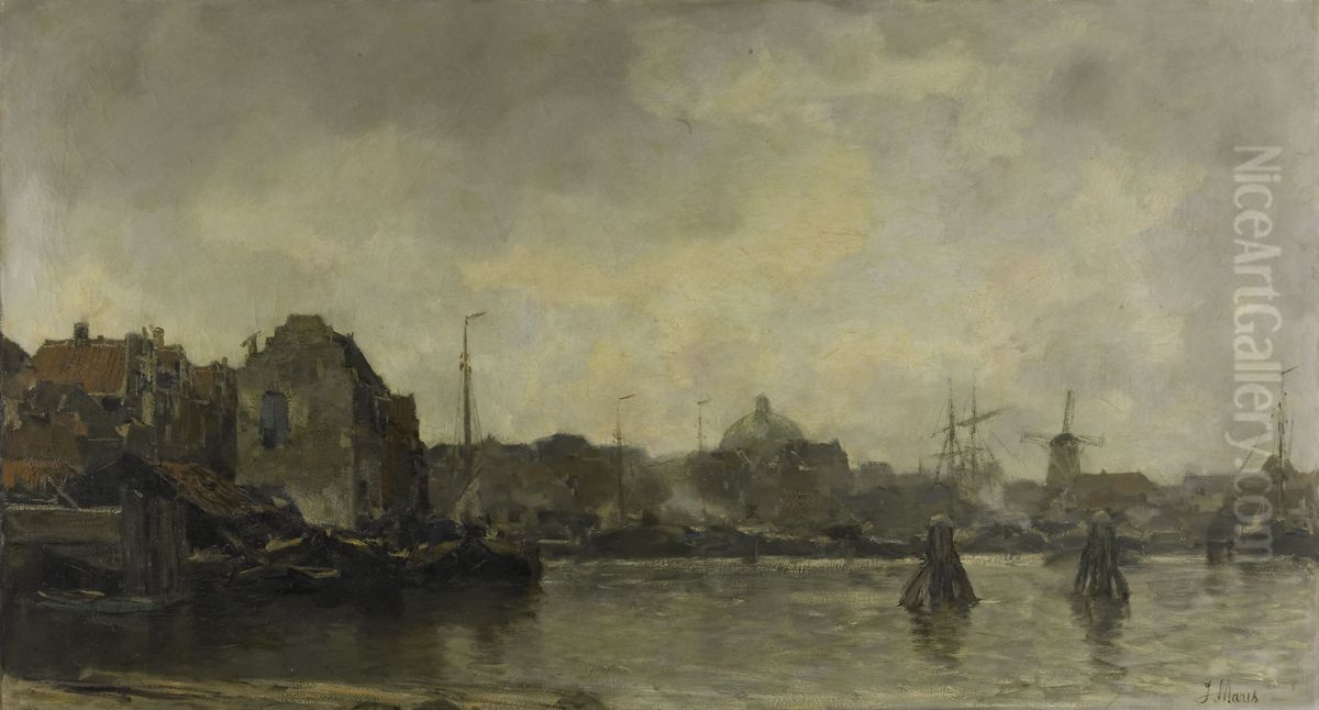 Stadsgezicht Oil Painting by Jacob Maris