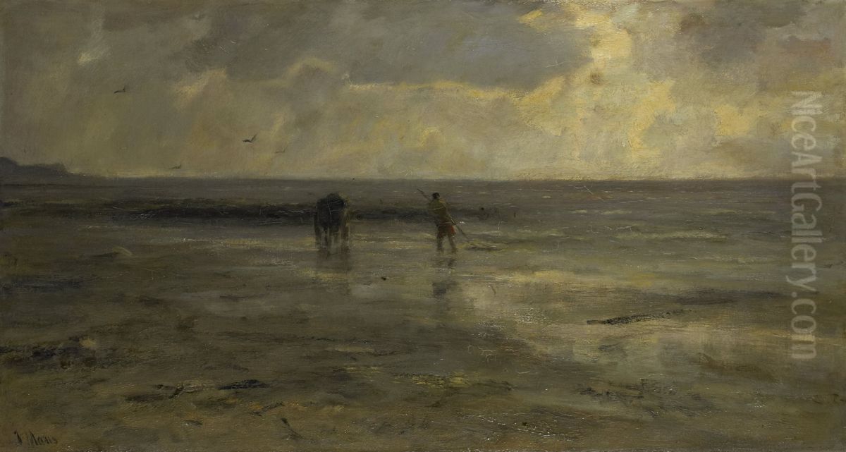 Strand bij avond Oil Painting by Jacob Maris