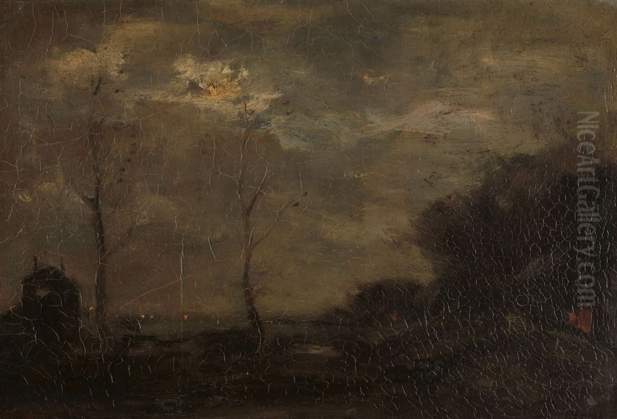 Vaart bij maanlicht Oil Painting by Jacob Maris
