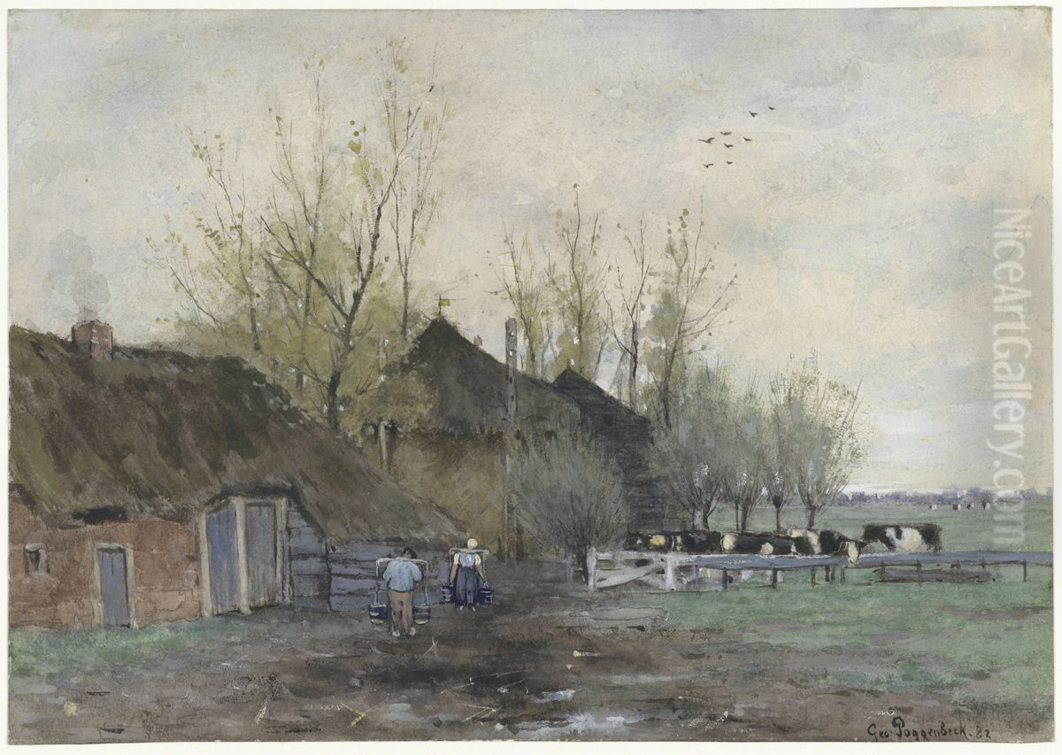 De melkbocht Oil Painting by Geo Poggenbeek