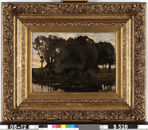 Sunset Oil Painting by Theophile Emile Achille De Bock