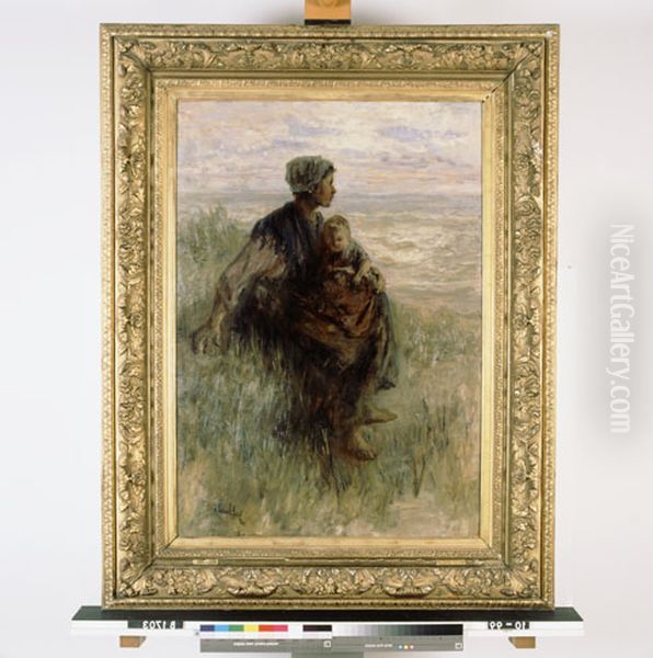 'Gazing into the Distance' Oil Painting by Jozef Israels