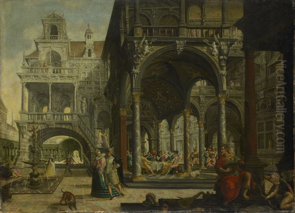 Allegory of youth and love Oil Painting by Hendrick Aerts