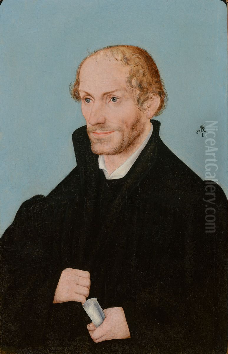 Philipp Melanchthon, Leading Figure of the Reformation Oil Painting by Lucas Cranach the Elderand workshop