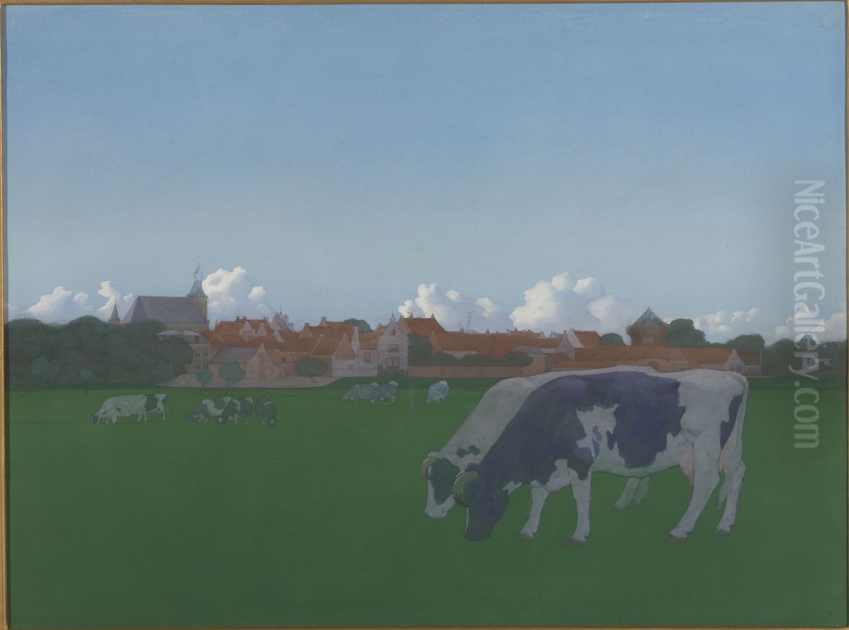 View over Hattem Oil Painting by Jan Voerman