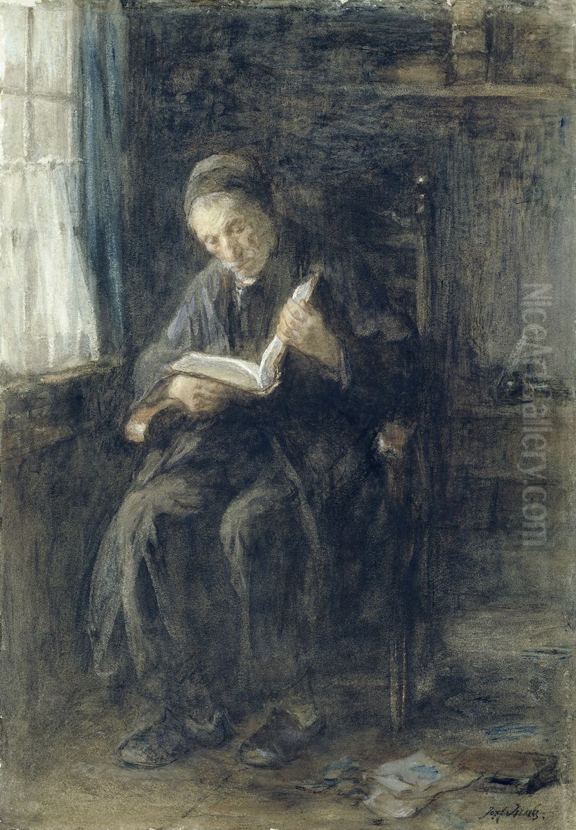 The Rabbi Oil Painting by Jozef Israels