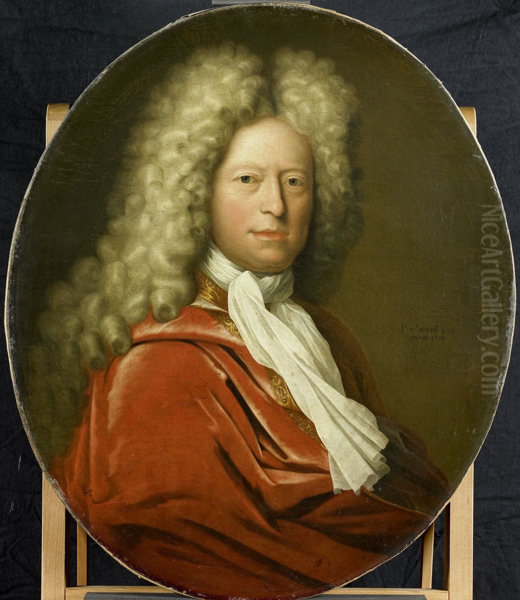 Portret van de heer Brust Oil Painting by Pieter van der Werff
