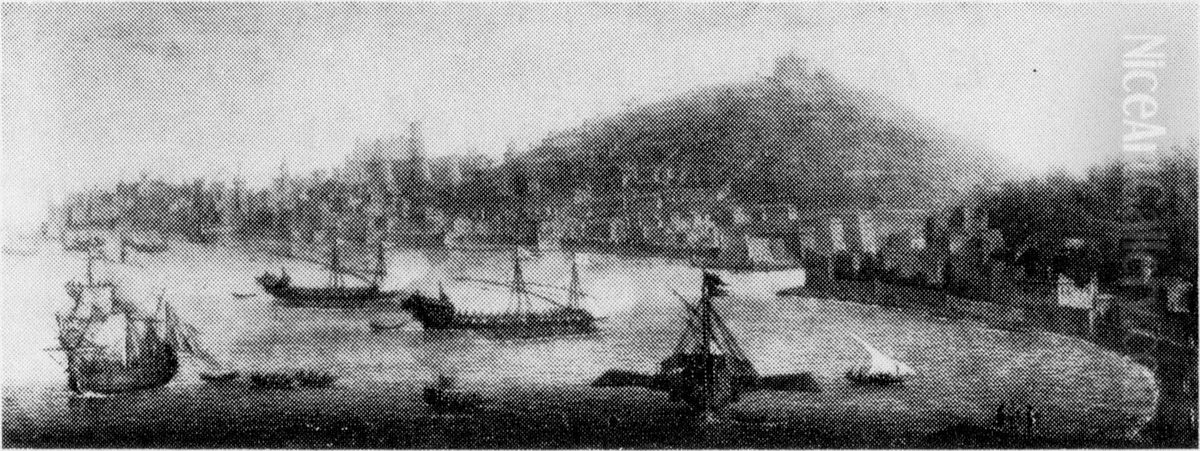 Gezicht op Napels Oil Painting by (circle of) Wittel, Gaspar van (Vanvitelli)