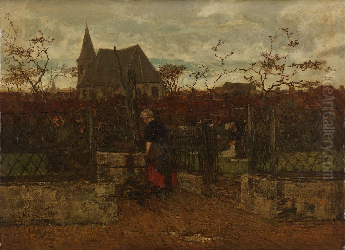 Een bleekveld Oil Painting by Jacob Maris