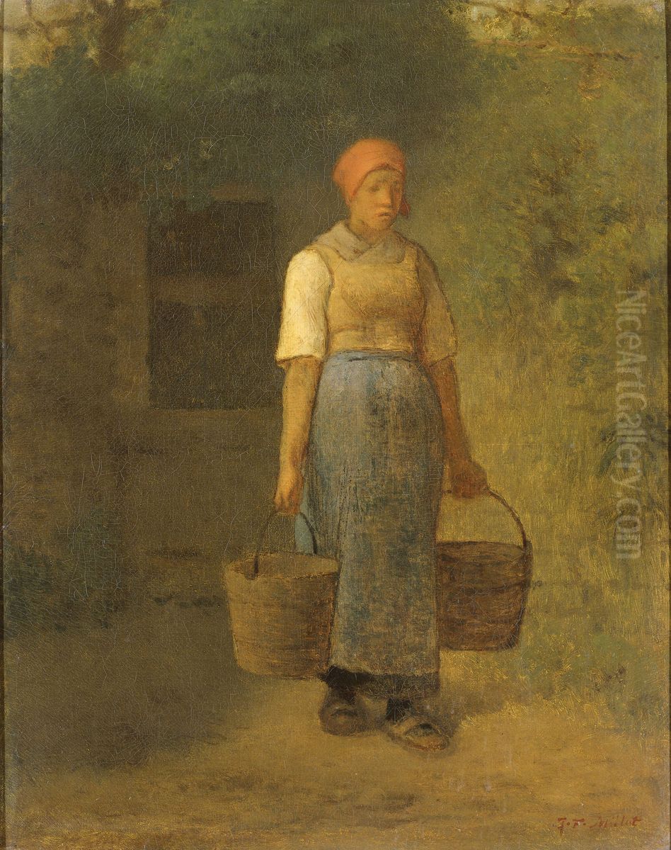 Girl carrying Water Oil Painting by Jean-Francois Millet