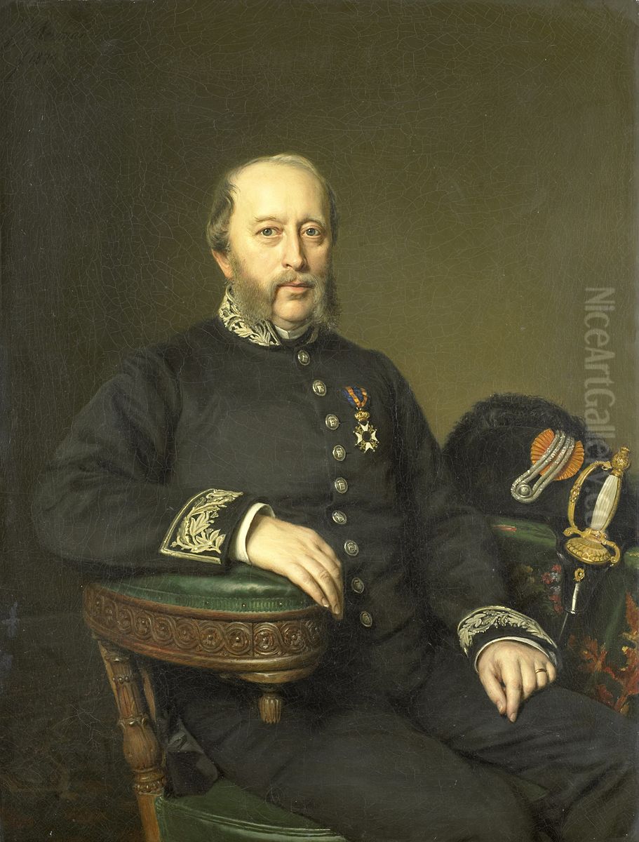 Gerard Johan Verloren van Themaat (1809-90). Lid van de Gedeputeerde Staten van Utrecht Oil Painting by Johan Heinrich Neuman