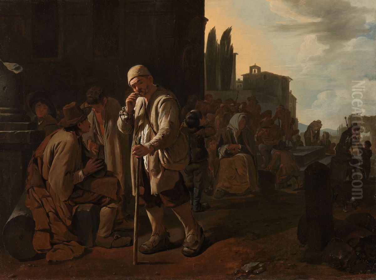 De hongerigen spijzen Oil Painting by Michiel Sweerts