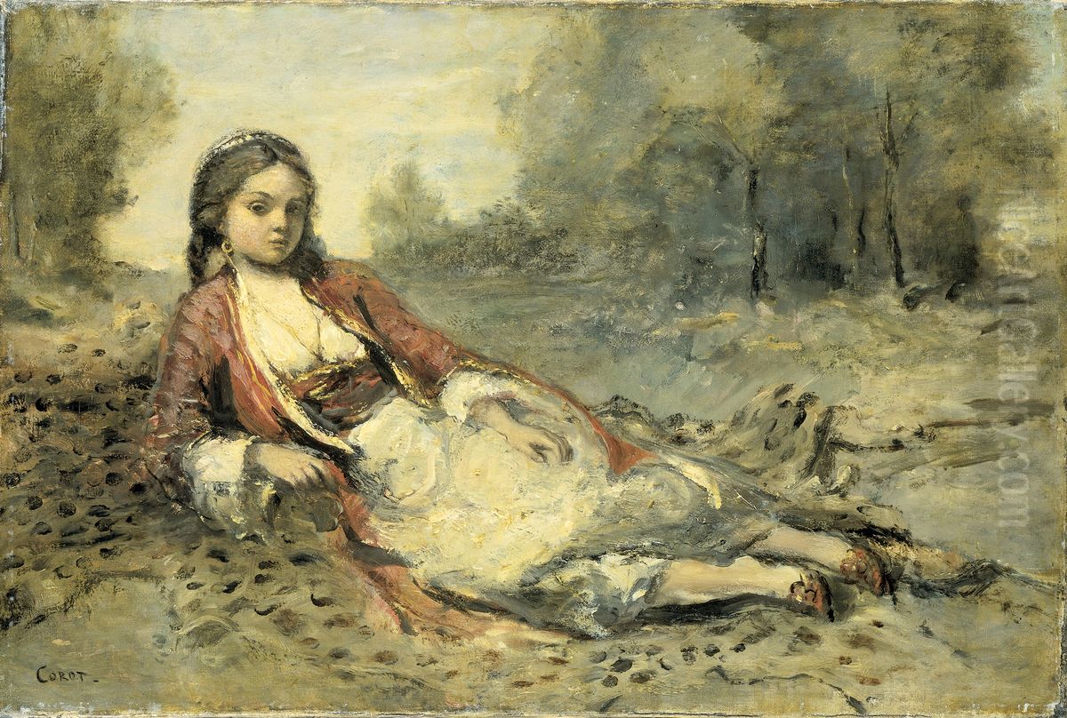 Algerien Oil Painting by Jean-Baptiste Camille Corot
