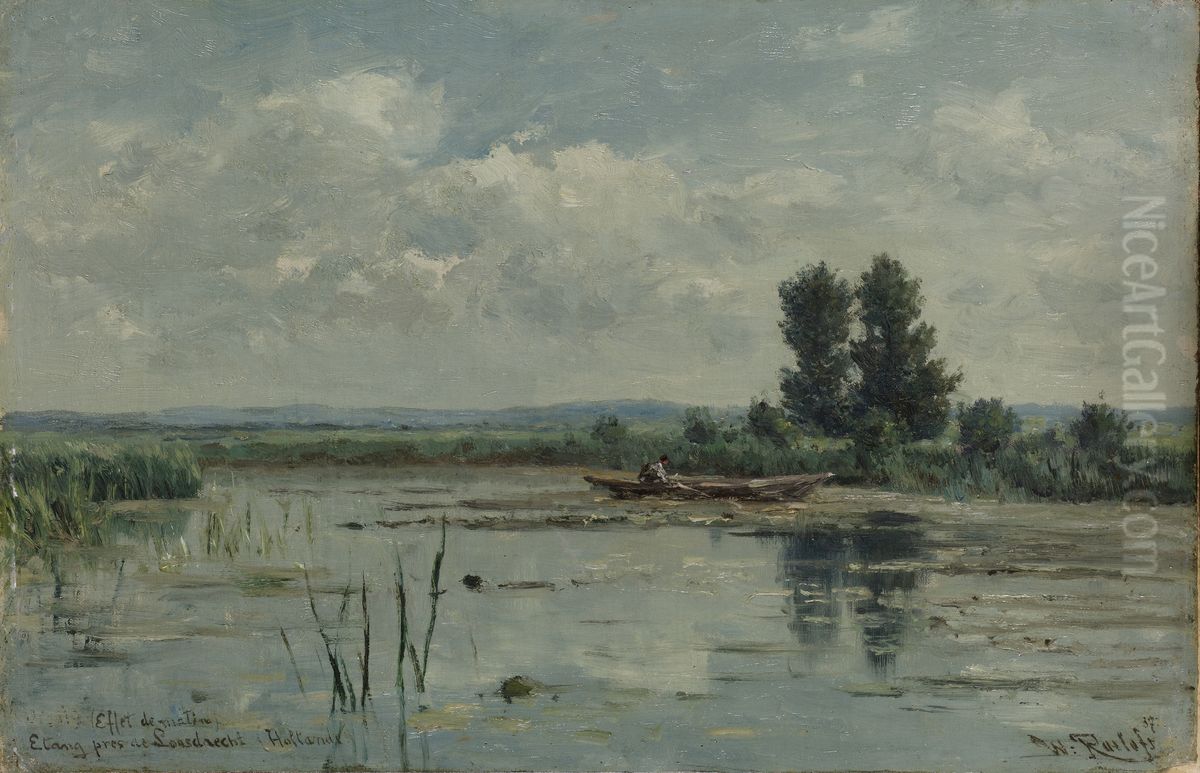 Lake near Loosdrecht Oil Painting by Willem Roelofs