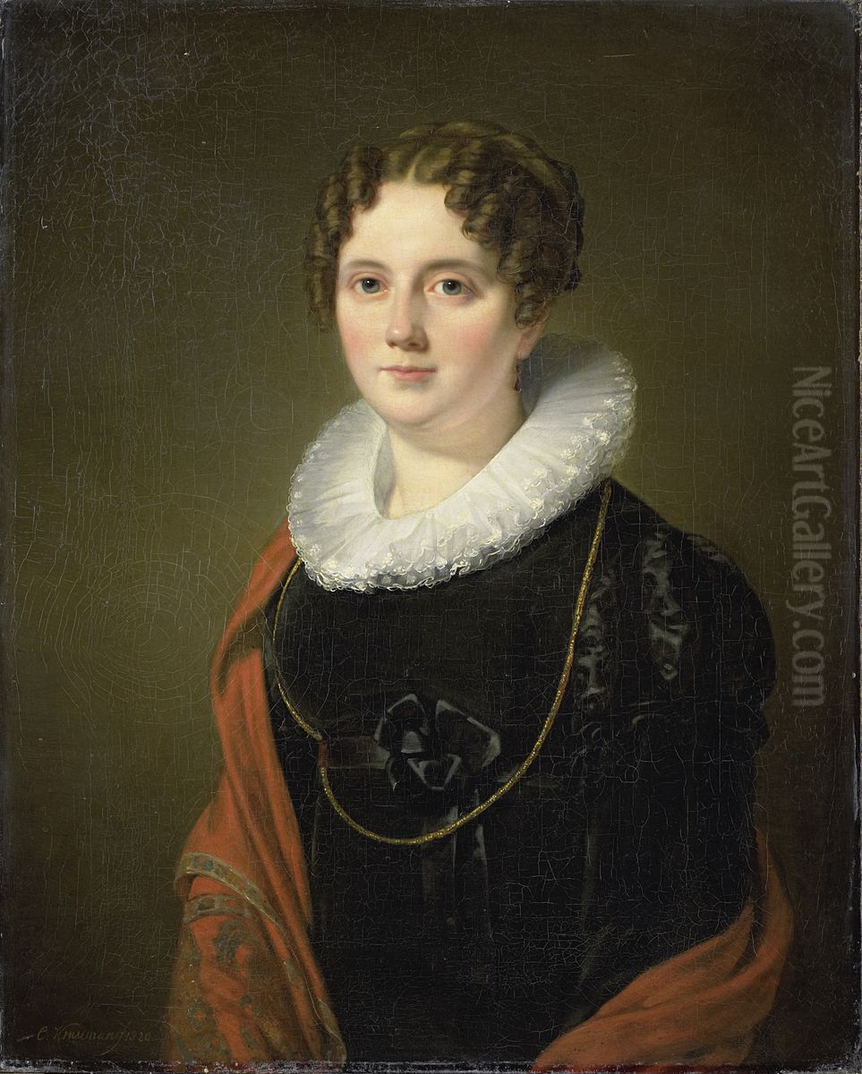 Marie Allebe-Herckenrath. Grootmoeder van de schilder August Allebe Oil Painting by Cornelis Kruseman