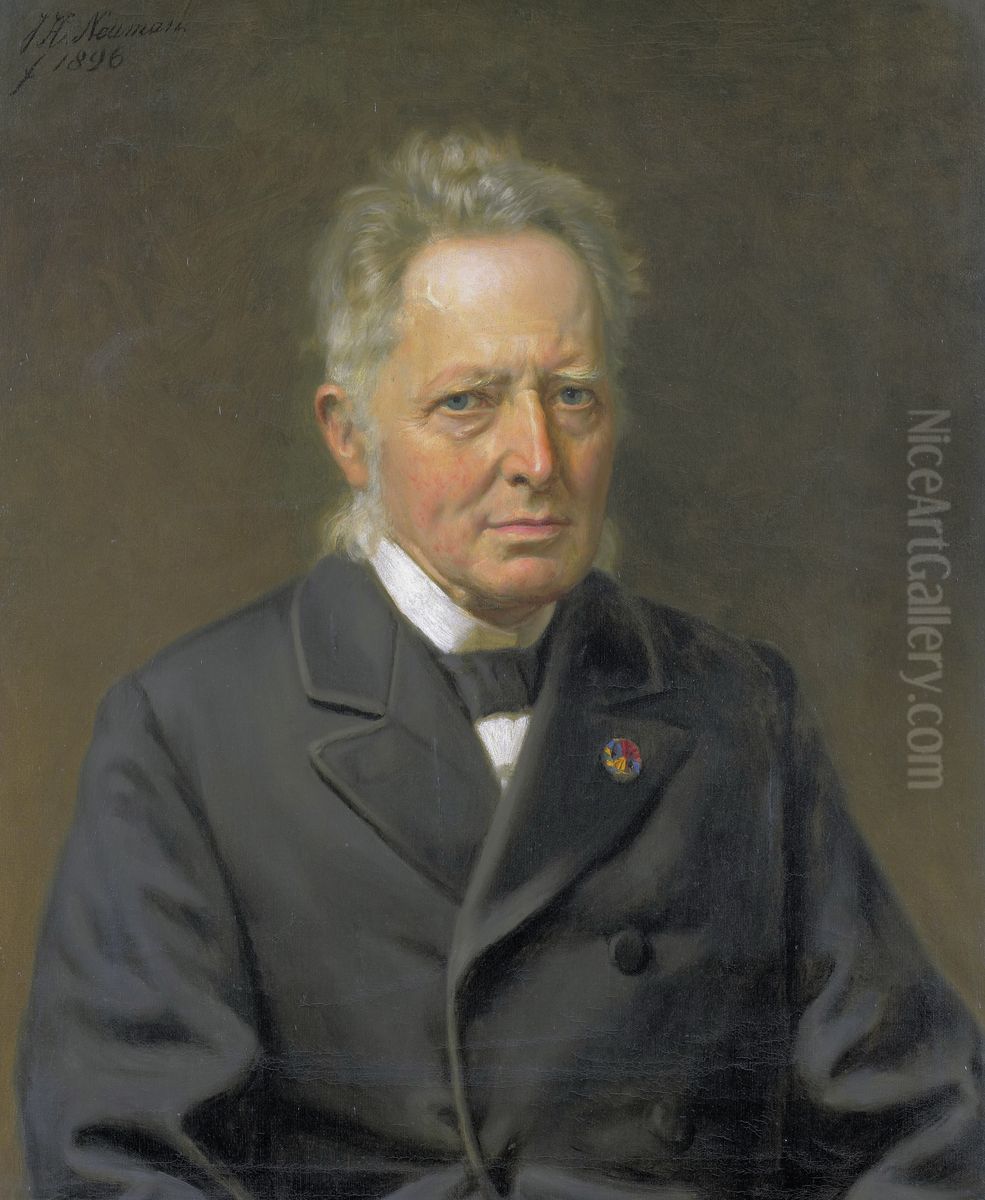 Portrait of Jan Heemskerk Azn (1818-1897) Oil Painting by Johan Heinrich Neuman