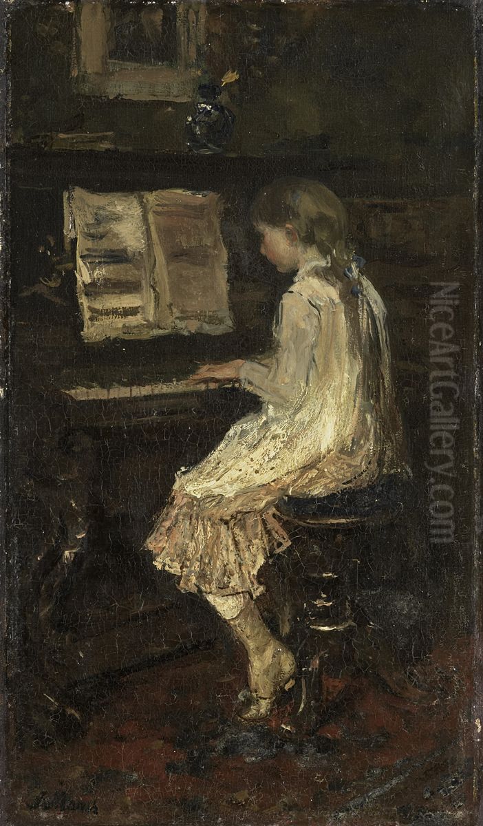 Girl at the Piano Oil Painting by Jacob Maris