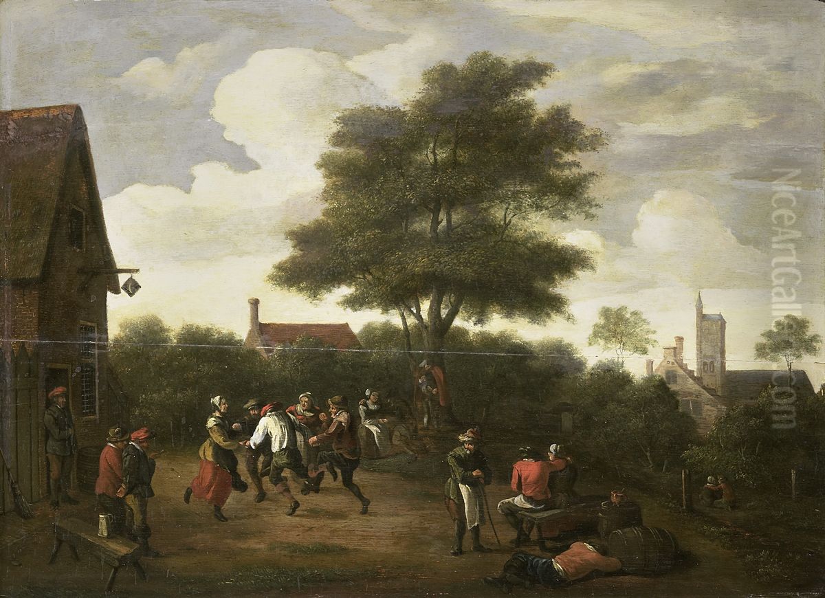 Peasants dancing Oil Painting by David Teniers the Younger