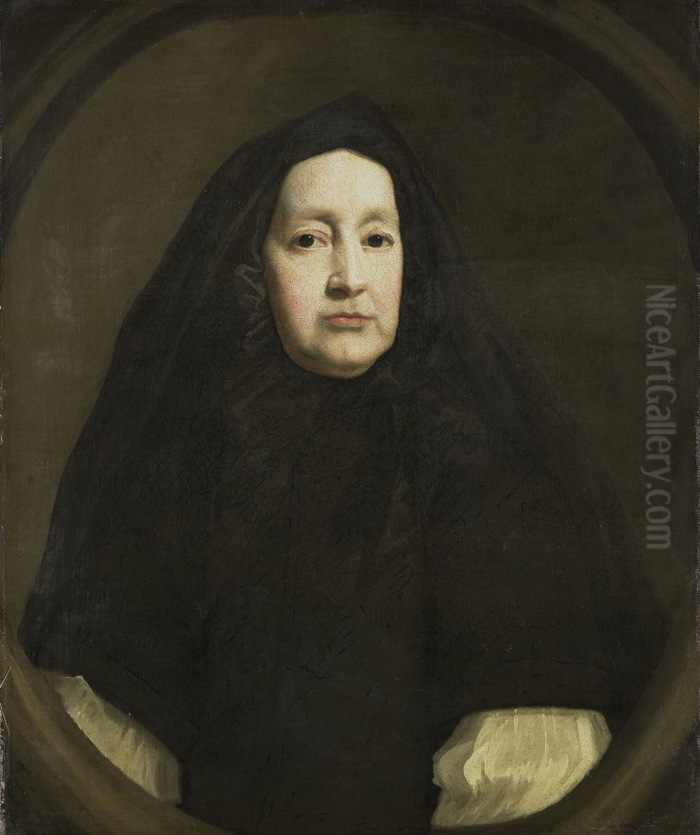 Katharine Elliot (gest 1688). 'Dresser' van Anne, duchess of York en 'first bedchamber woman' van Mary of Modena, respectievelijk de eerste en tweede vrouw van Jacobus II van Engeland Oil Painting by John Riley