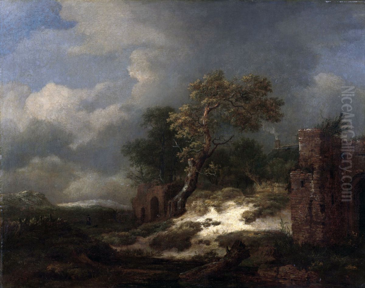Landschap met ruines Oil Painting by Jacob Van Ruisdael