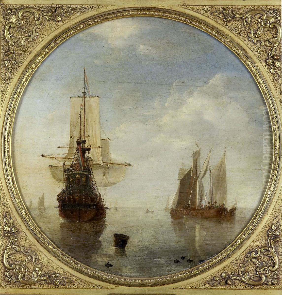 Schepen voor anker Oil Painting by Willem van de Velde the Younger