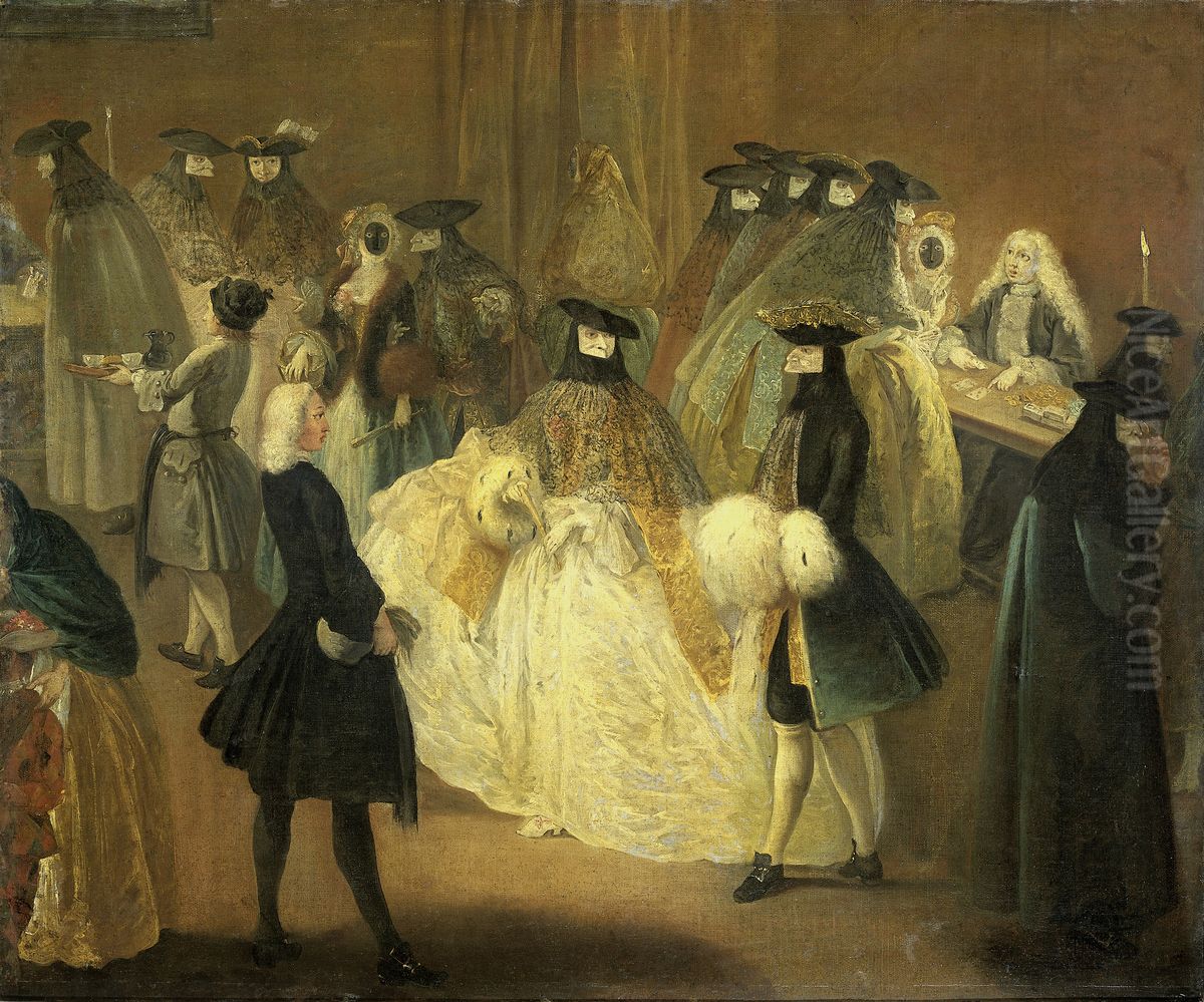 Casino (Il ridotto) Oil Painting by Pietro Longhi