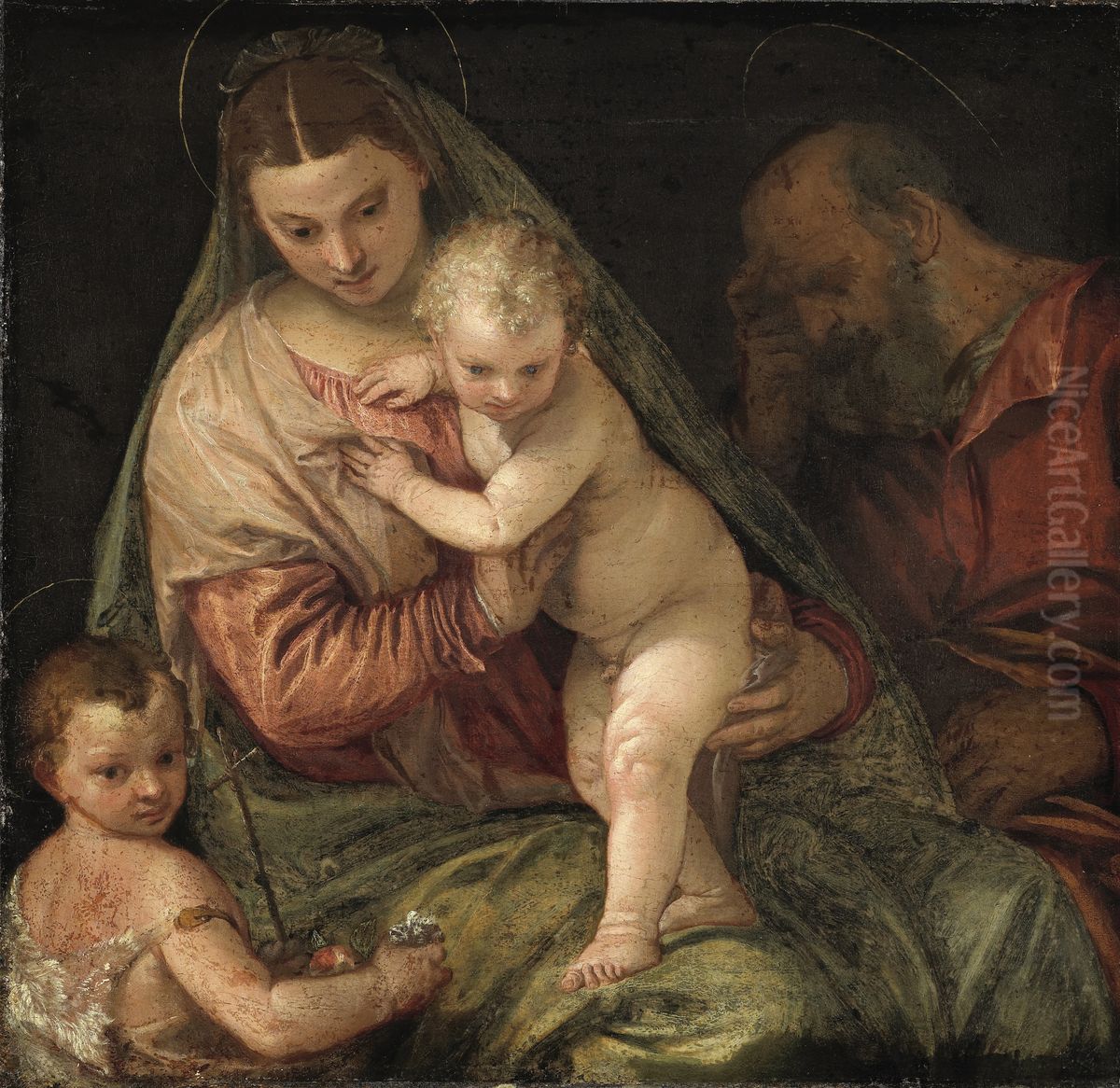 Holy Family with Young Saint John Oil Painting by Paolo Veronese (Caliari)
