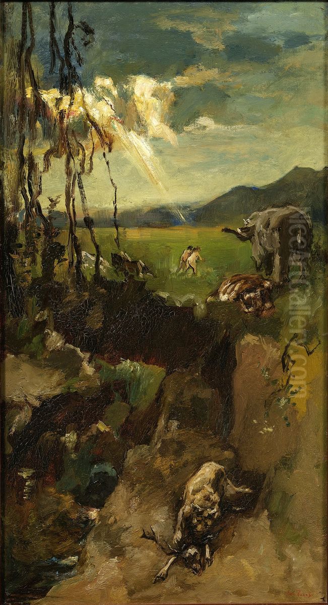 De verdrijving uit het paradijs Oil Painting by Willem de Zwart