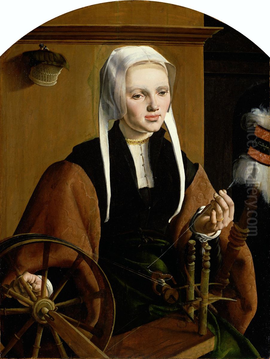 Portrait of (possibly) Anna Codde, wife of Pieter Gerritsz Bicker Oil Painting by Maarten Van Heemskerck