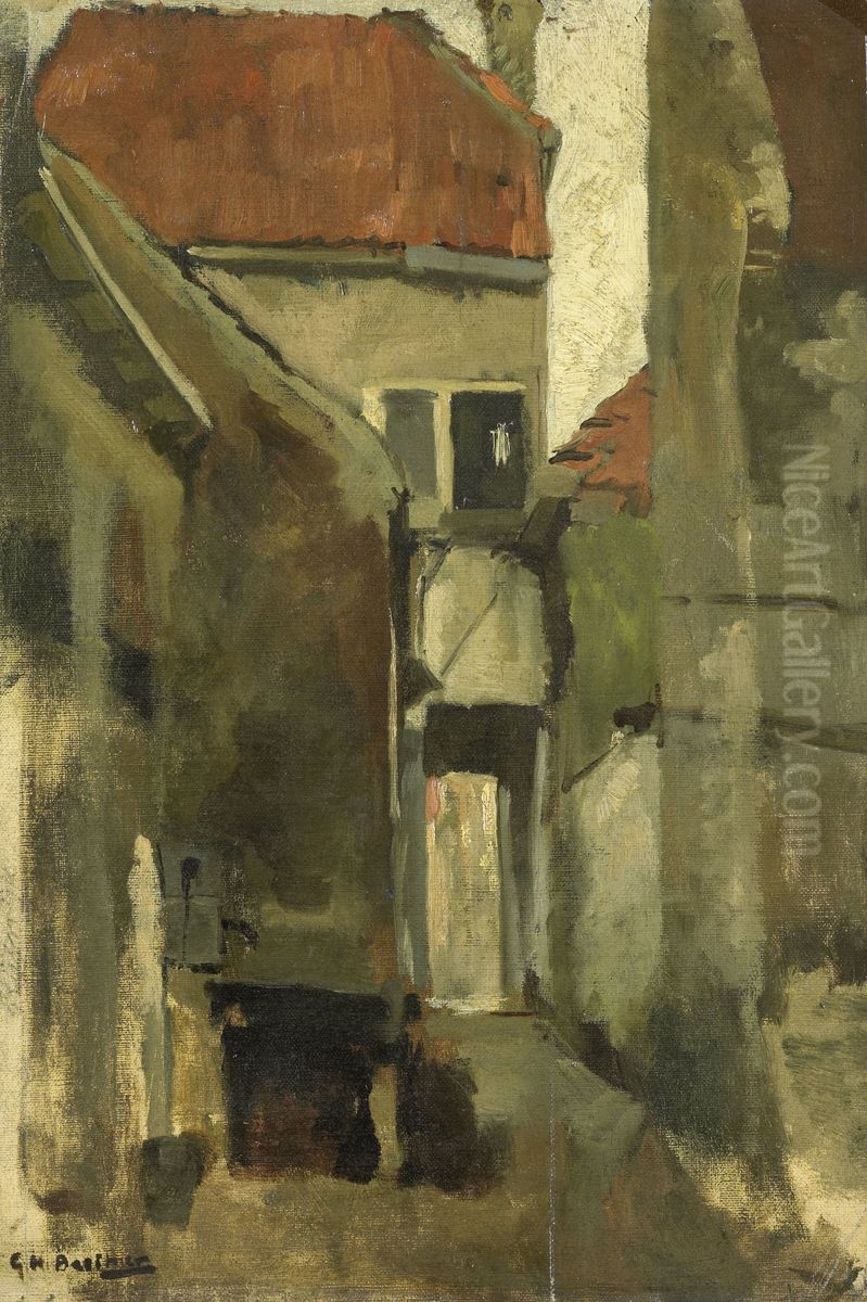 Buurtje in Rijswijk bij Den Haag Oil Painting by George Hendrik Breitner