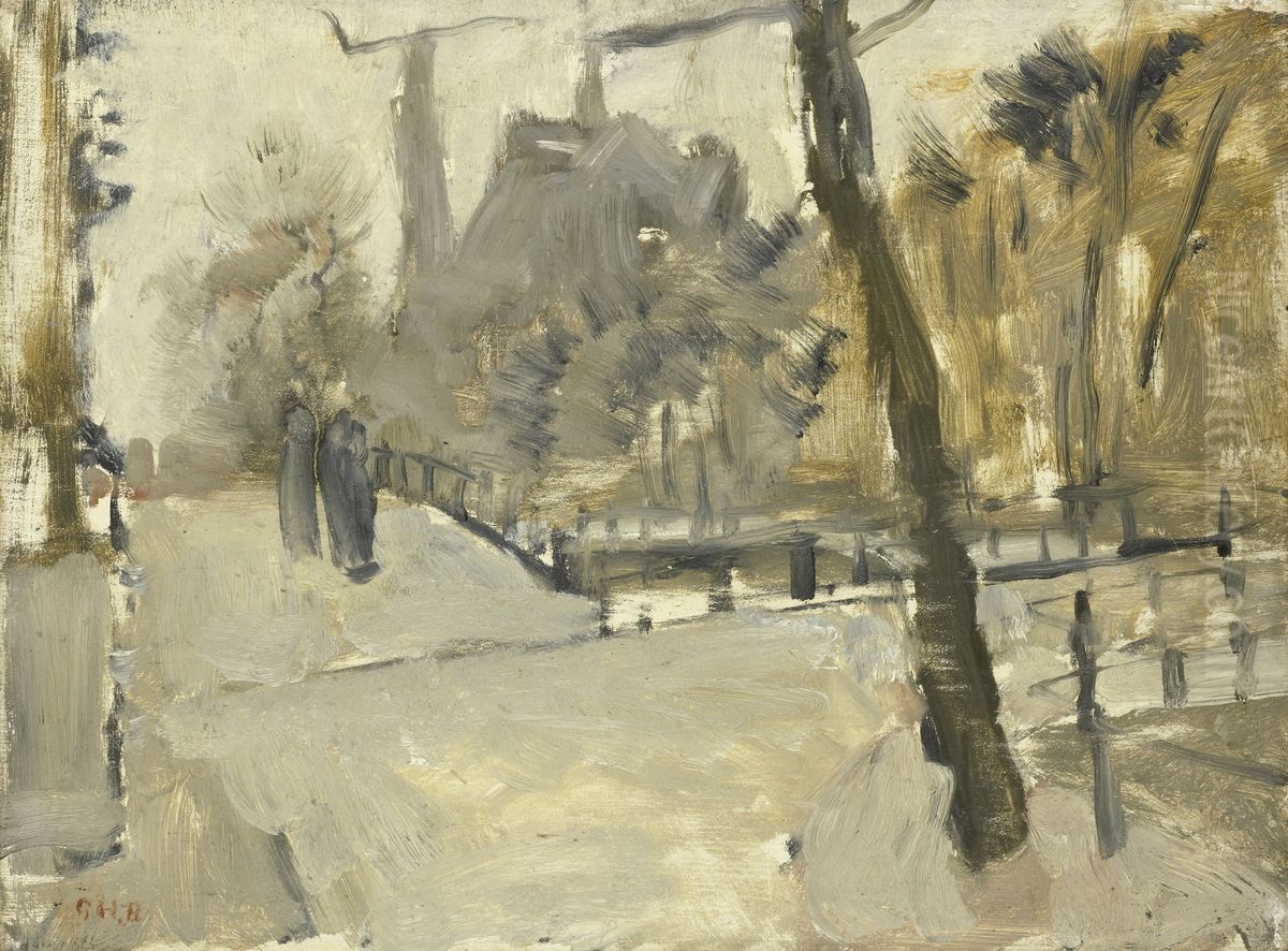 The Leidsegracht in Amsterdam Oil Painting by George Hendrik Breitner