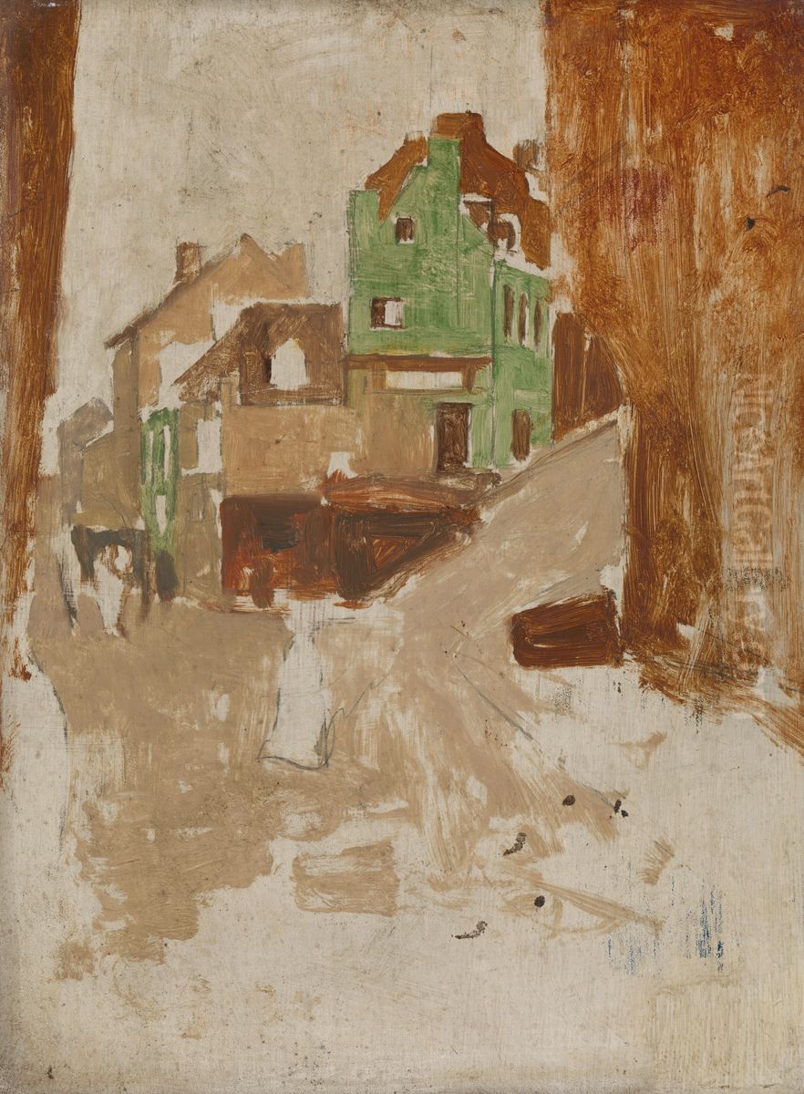 Straat in Montmartre, Parijs Oil Painting by George Hendrik Breitner