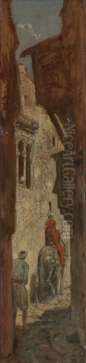 Oosterse straat Oil Painting by Marius Bauer