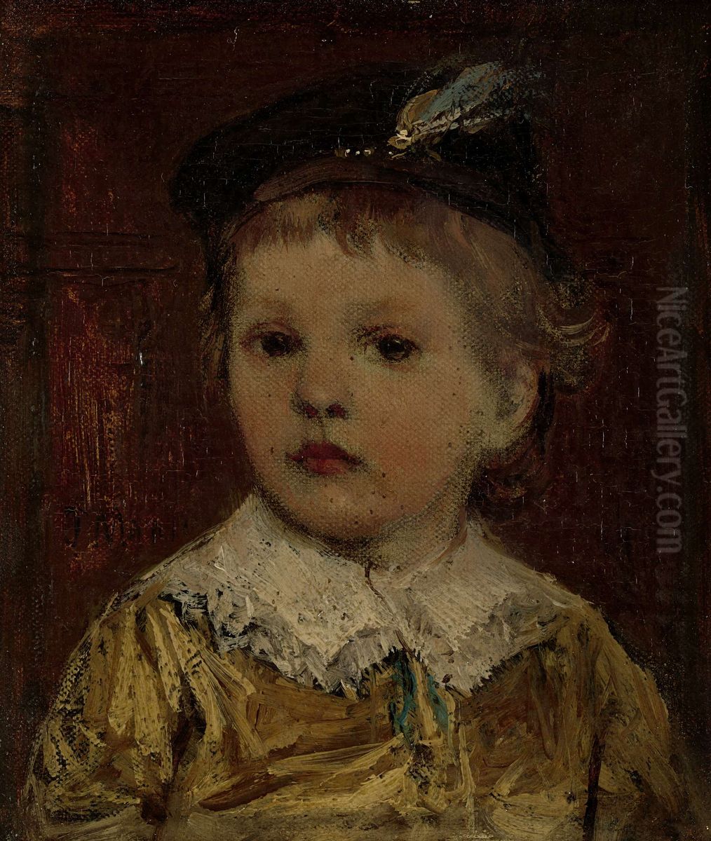 'Portret van Willem', vermoedelijk Willem Matthijs Maris Jbzn, zoon van Jacob Maris Oil Painting by Jacob Maris