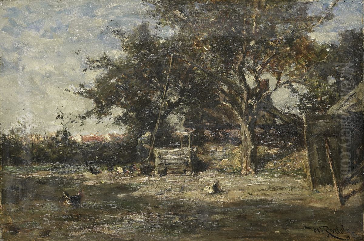 Barnyard in Noorden Oil Painting by Willem Roelofs