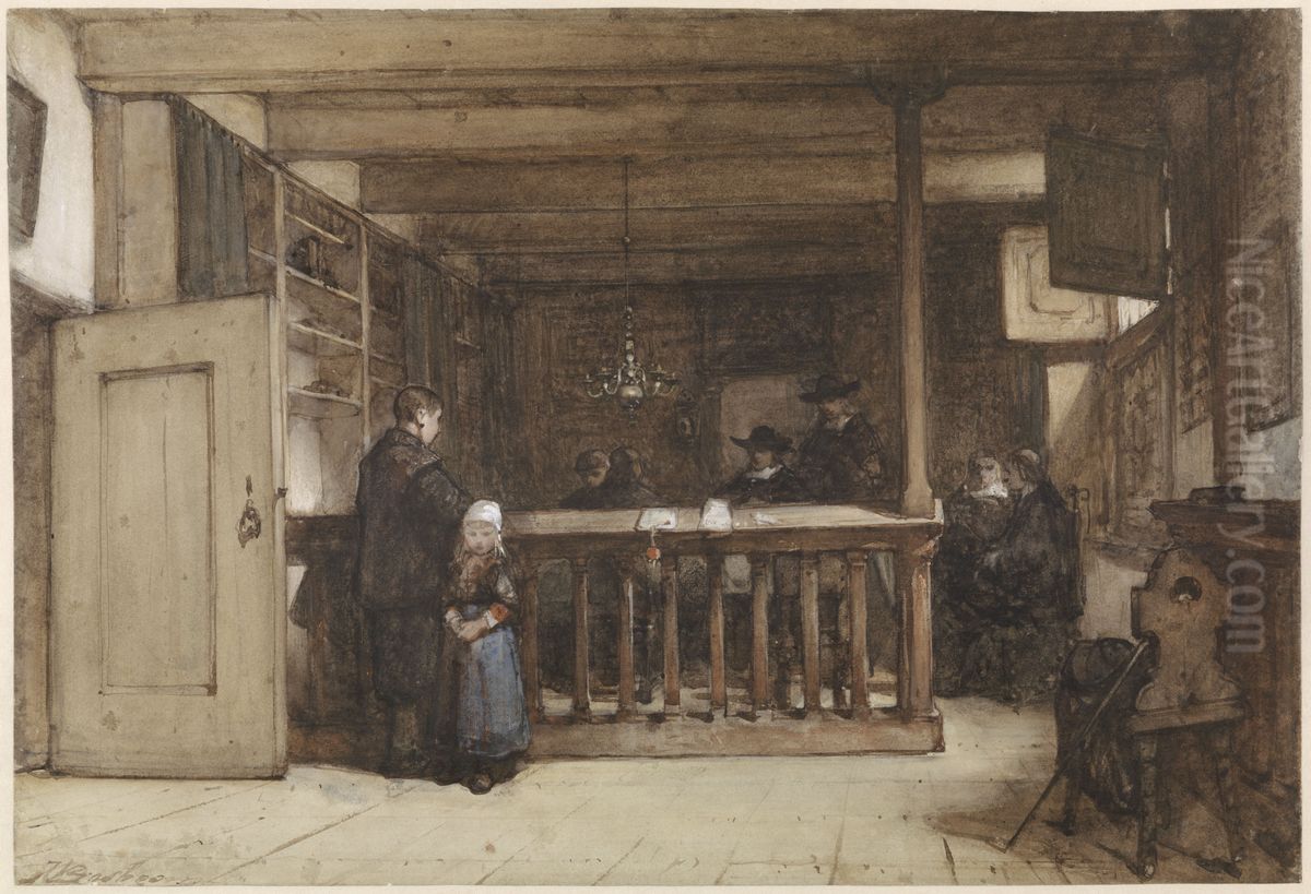 The Rechthuis in Nieuw-Loosdrecht Oil Painting by Johannes Bosboom