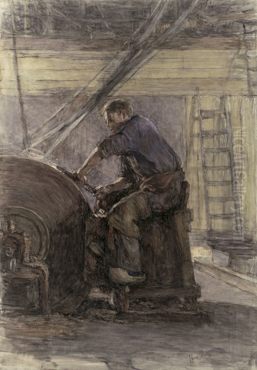 De slijper Oil Painting by Isaac Lazarus Israels