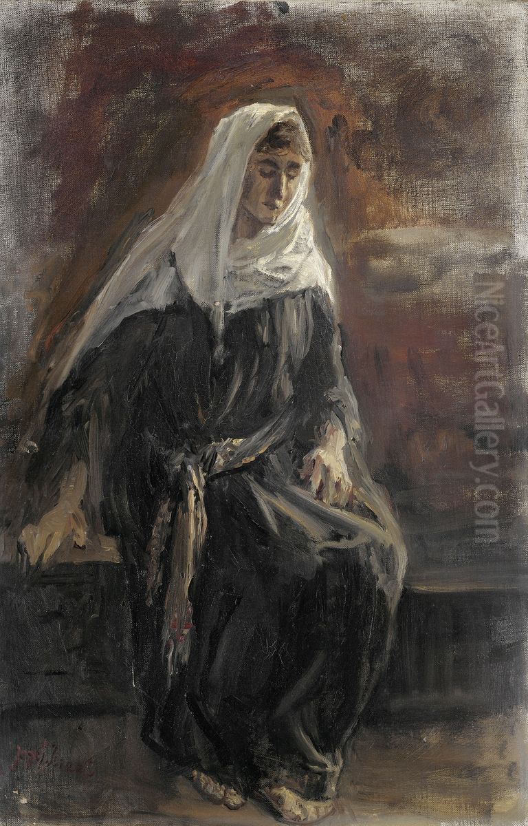 Sitting Woman Oil Painting by Jozef Israels