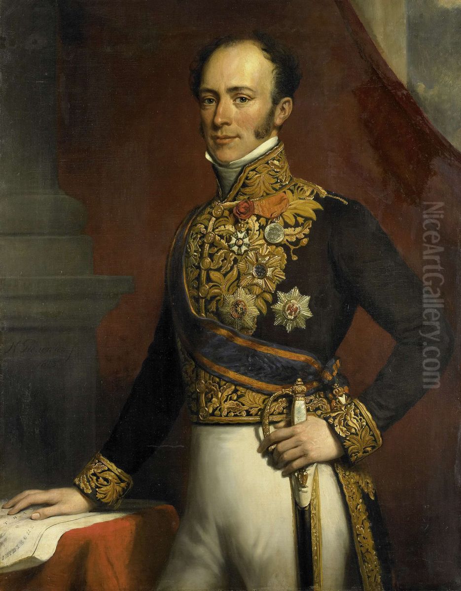 Jan Jacob Rochussen (1797-1871). Gouverneur-generaal (1845-51) Oil Painting by Nicolaas Pieneman