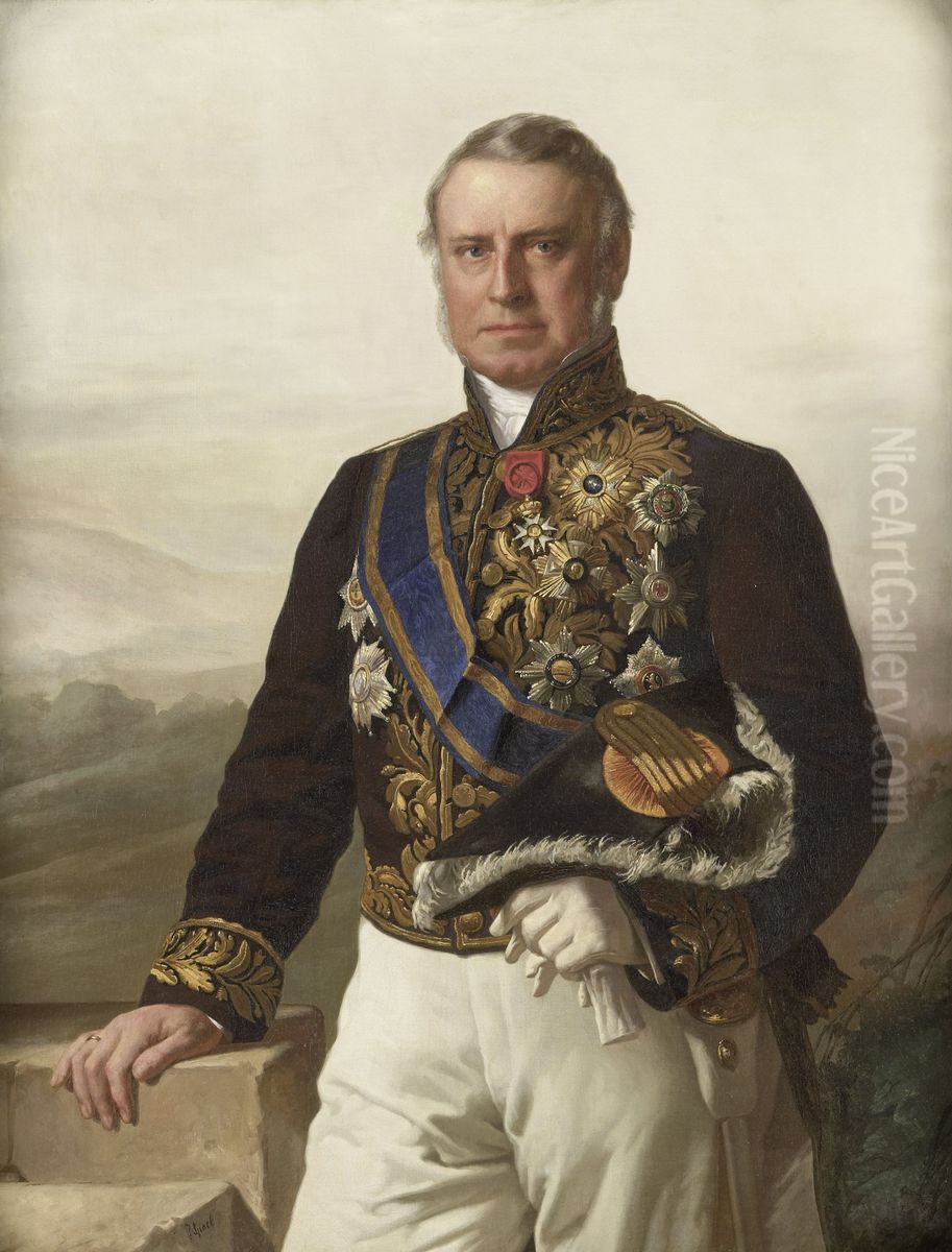 Charles Ferdinand Pahud (1803-73). Gouverneur-generaal (1855-61) Oil Painting by Jacob Spoel